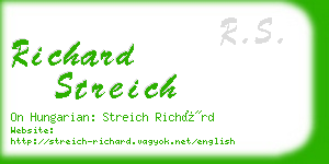 richard streich business card